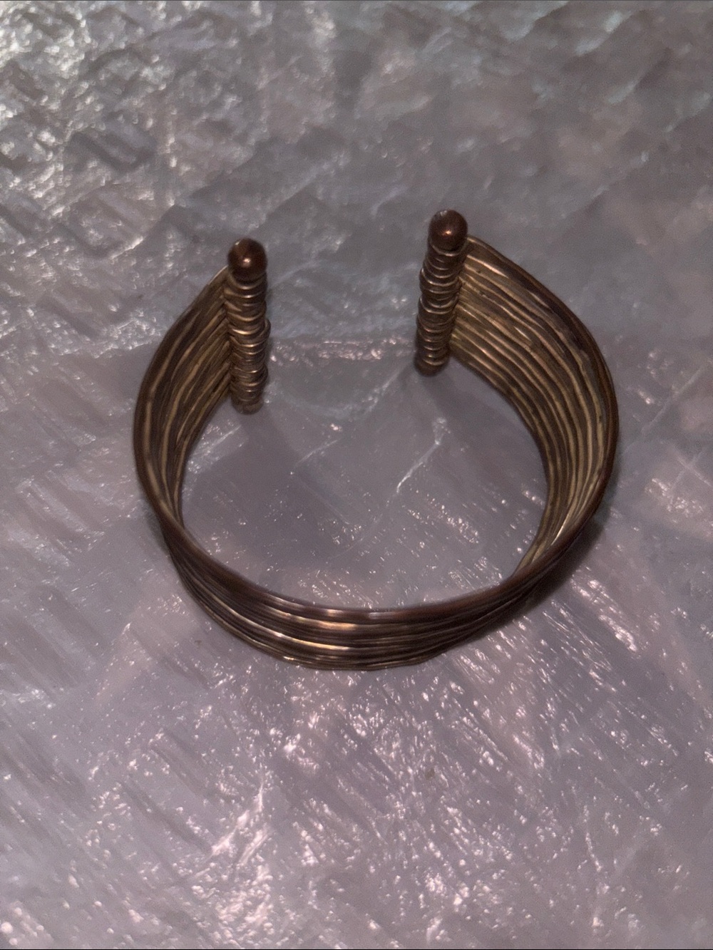Vintage Layered Bronze-Tone Open Cuff Bracelet - Women's Jewelry